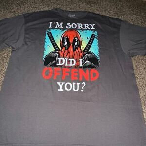 Marvel Deadpool “Did I Offend You” Graphic T-Shirt XL Gray